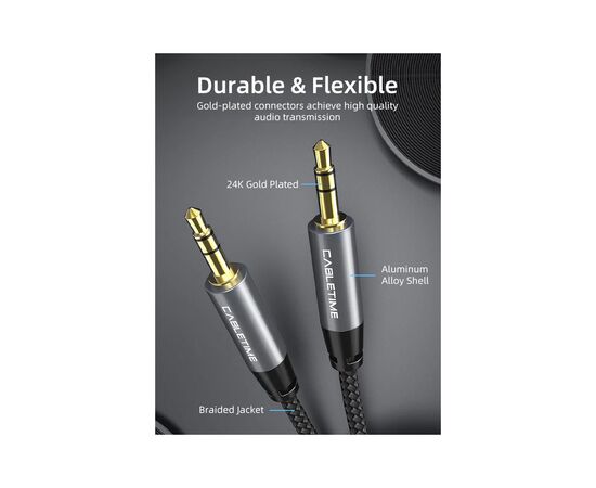 Кабель мультимедийный 3.5mm M to 3.5mm M 1.8m Cabletime (CA915262), изображение 4