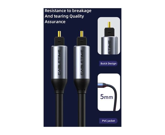 Кабель мультимедійний Optical Toslink 1.0m Cabletime (CA915286), зображення 7