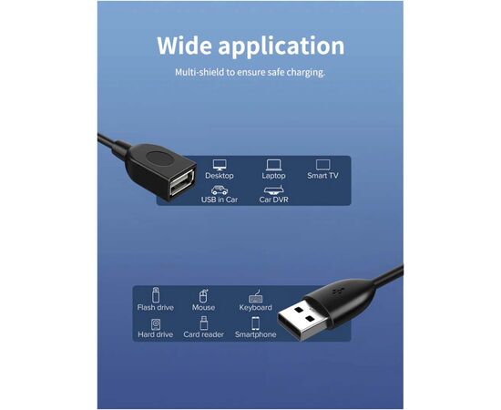 Дата кабель USB 2.0 AM/AF 0.5m Cabletime (CA915156), изображение 7