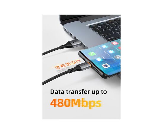 Дата кабель USB 2.0 AM to USB-C 1.5m Cabletime (CA915224), изображение 3