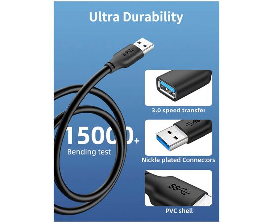 Дата кабель USB 3.0 AM/AF 2.0m Cabletime (CA915408), изображение 6