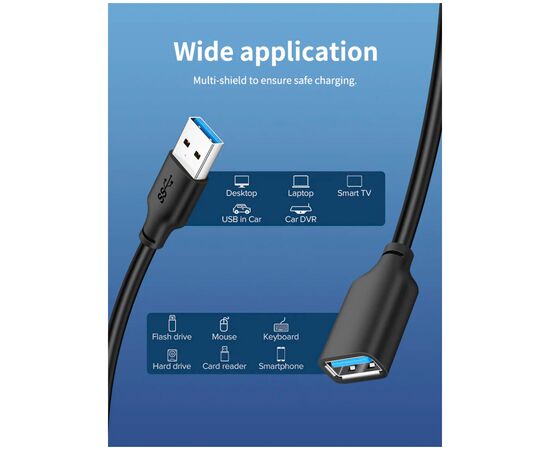 Дата кабель USB 3.0 AM/AF 2.0m Cabletime (CA915408), изображение 7