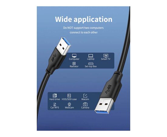 Дата кабель USB 3.0 AM/AM 3.0m Cabletime (CA915415), изображение 3