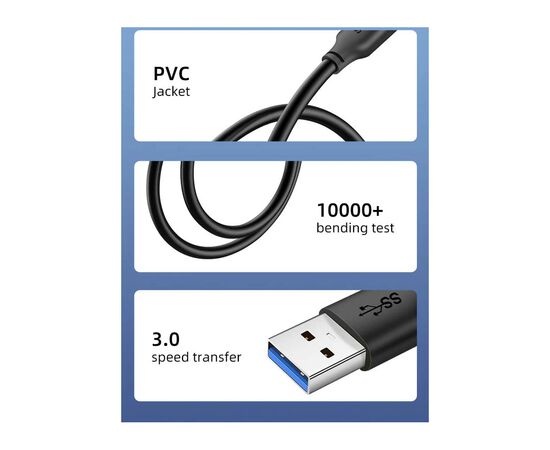 Дата кабель USB 3.0 AM/AM 3.0m Cabletime (CA915415), изображение 4