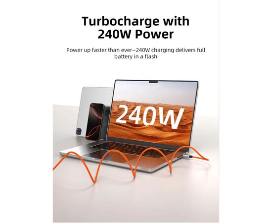 Дата кабель USB-C to USB-C 2.0m PD240W magnetic Cabletime (CA915729), изображение 4