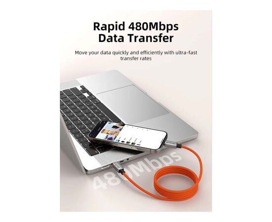 Дата кабель USB-C to USB-C 2.0m PD240W magnetic Cabletime (CA915729), изображение 6