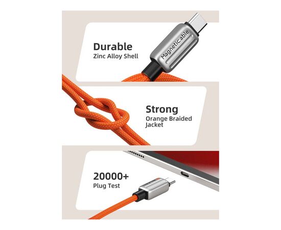 Дата кабель USB-C to USB-C 2.0m PD240W magnetic Cabletime (CA915729), изображение 7