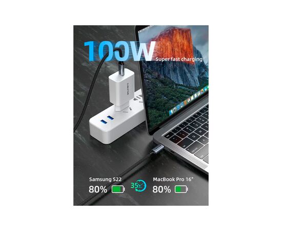 Дата кабель USB-C to USB-C 2.0m 100W USB3.1 20Gbps 4K60Hz Cabletime (CA914234), изображение 3