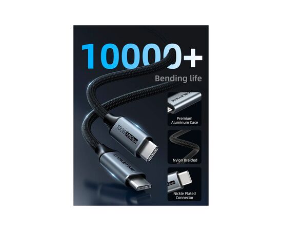 Дата кабель USB-C to USB-C 2.0m 100W USB3.1 20Gbps 4K60Hz Cabletime (CA914234), изображение 6