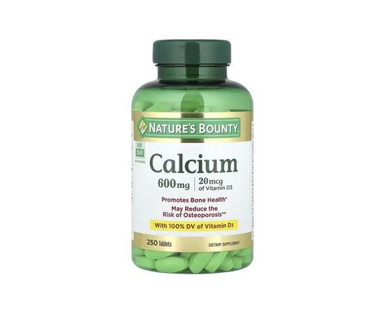 Витаминно-минеральный комплекс Nature's Bounty Кальций и Витамин D3, 600 мг и 20 мкг, Calcium, 250 таблеток (NRT-04233)