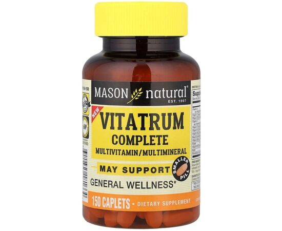 Вітамінно-мінеральний комплекс Mason Natural Мультивітаміни та мультимінерали, Vitatrum Complete, 150 каплет (MAV-18166)