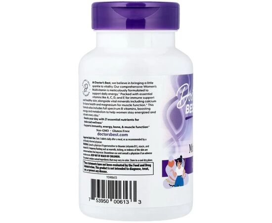 Витаминно-минеральный комплекс Doctor's Best Мультивитамины для женщин, Women''s Multi-Vitamin, 120 таблеток (DRB-00613), изображение 3