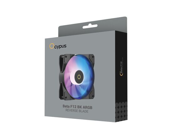 Кулер до корпусу OCYPUS BETA F12 BK ARGB REVERSE BLADE (BETA-F12-BK1AM01X-GL), зображення 4