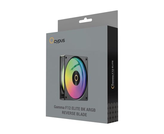Кулер до корпусу OCYPUS GAMMA F12 ELITE BK ARGB REVERSE BLADE (GAMMA-F12-BK1AM01E-GL), зображення 8