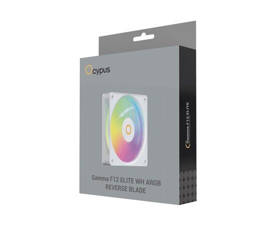 Кулер до корпусу OCYPUS GAMMA F12 ELITE WH ARGB REVERSE BLADE (GAMMA-F12-WH1AM01E-GL), зображення 8