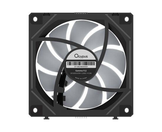 Кулер до корпусу OCYPUS GAMMA F12 UNI BK ARG (GAMMA-F12-BK3AM00U-GL), зображення 5