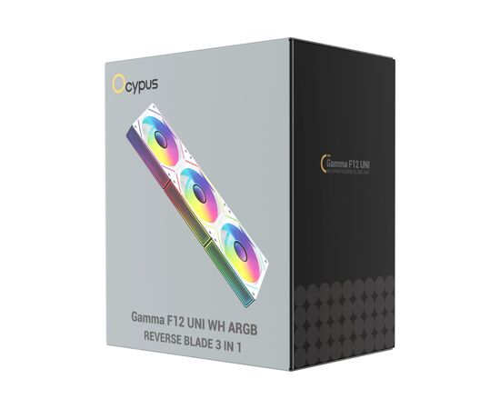 Кулер до корпусу OCYPUS GAMMA F12 UNI WH ARG (GAMMA-F12-WH3AM01U-GL), зображення 6