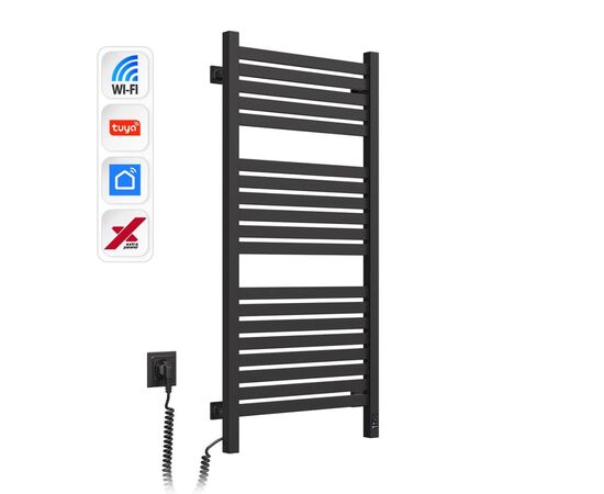 Сушарка для рушників Navin Авангард Х 1000х480 Wi-Fi лівобічна чорний муар (12-272155-4810), зображення 3