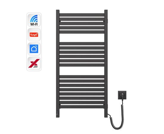 Сушарка для рушників Navin Авангард Х 1000х480 Wi-Fi правобічна чорний муар (12-272055-4810), зображення 2