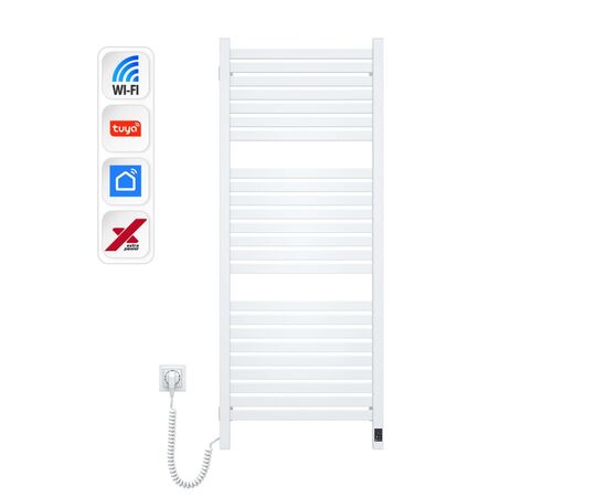 Сушарка для рушників Navin Авангард Х, 1200х480, Wi-Fi, сталь, білий, лівобічна (12-172155-4812), зображення 3