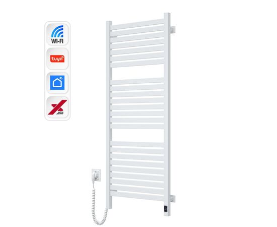 Сушарка для рушників Navin Авангард Х, 1200х480, Wi-Fi, сталь, білий, лівобічна (12-172155-4812)