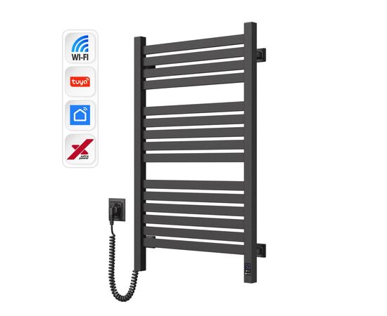Полотенцесушитель Navin Авангард Х, 800х480, Wi-Fi, чорний муар, лівобічна (12-272155-4880)
