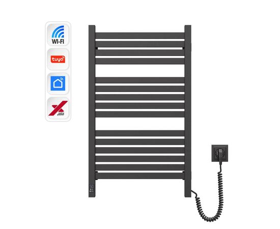 Сушарка для рушників Navin Авангард Х, 800х480, Wi-Fi, чорний муар, правобічна (12-272055-4880), зображення 2