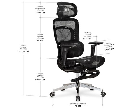 Офисное кресло Mealux M10 Air Massage (з масажним ефектом) Black (HF-M10 M/BB), изображение 6