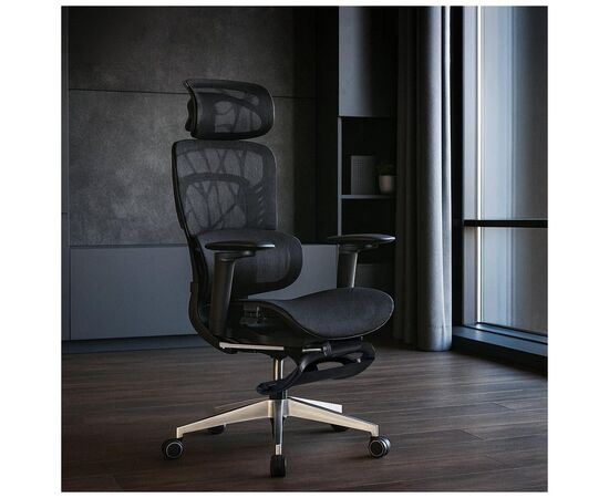 Офисное кресло Mealux M10 Air Massage (з масажним ефектом) Black (HF-M10 M/BB), изображение 7