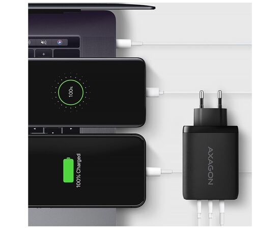 Зарядний пристрій AXAGON 1xUSB + 2xUSB-C 100W QC4+ PD3.0 PPS black (ACU-DPQ100), зображення 7