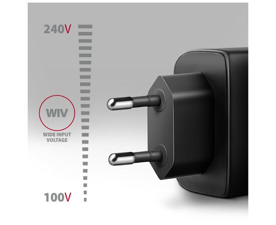 Зарядний пристрій AXAGON 1xUSB QC4.0 + 1xUSB-C PD45W PPS black (ACU-PQ45), зображення 4