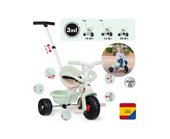 Детский велосипед Smoby Бі Фан. Комфорт 3 в 1, М''ята (7600740420), изображение 3