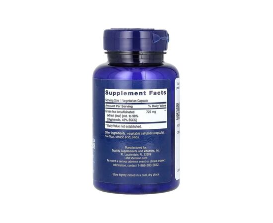 Витаминно-минеральный комплекс Life Extension Экстракт зеленого чая без кофеина, Mega Green Tea Extract, 100 вег (LEX-95410), изображение 2
