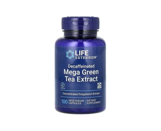 Витаминно-минеральный комплекс Life Extension Экстракт зеленого чая без кофеина, Mega Green Tea Extract, 100 вег (LEX-95410)