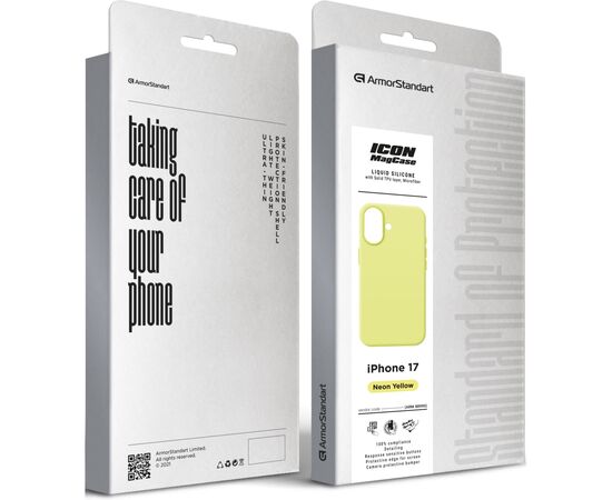 Чехол для мобильного телефона Armorstandart ICON2 MagCase Apple iPhone 17 Neon Yellow (ARM88990), изображение 2