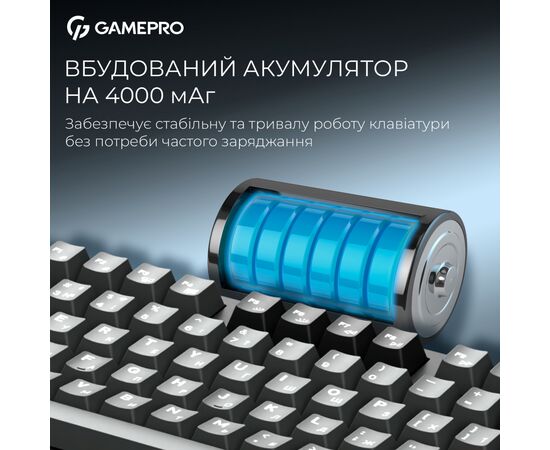 Клавиатура GamePro Asgard Ragnar Wireless/Bluetooth/USB UA Black (MK285BK), изображение 11