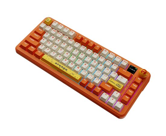 Клавиатура Ajazz AK820 MAX Avocado Switch Orange USB/Wireless/Bluetooth RGB UA Orange (AK820MAX-AS-OW), изображение 6