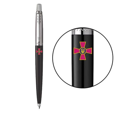 Ручка шариковая Parker JOTTER 17 Originals ARMY Black CT BP Эмблема ВСУ + блокнот Parker + подар.упаковка (15632b24_W0010u), изображение 3