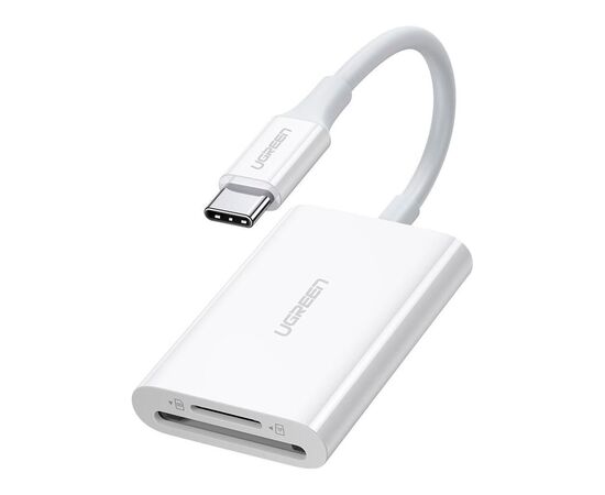 Считыватель флеш-карт UGREEN USB-C 3.1 to TF/SD CM265 White (35506)