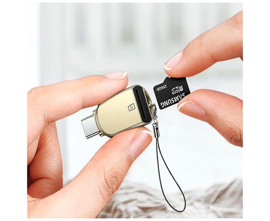 Считыватель флеш-карт UGREEN USB-C to TF 3.0 CM331 Light Golden (80124), изображение 11