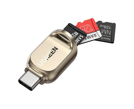 Считыватель флеш-карт UGREEN USB-C to TF 3.0 CM331 Light Golden (80124), изображение 3