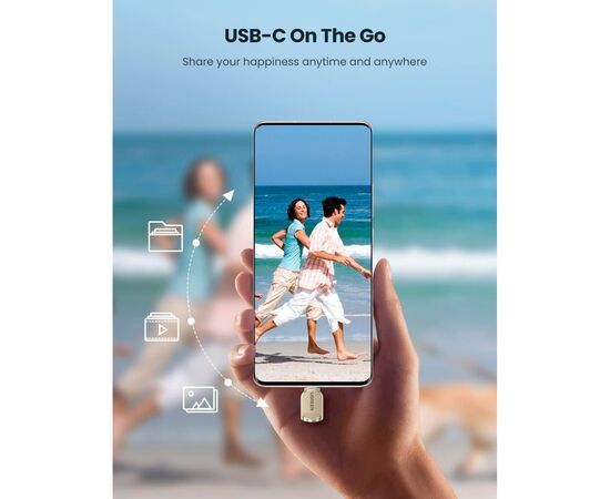 Считыватель флеш-карт UGREEN USB-C to TF 3.0 CM331 Light Golden (80124), изображение 4