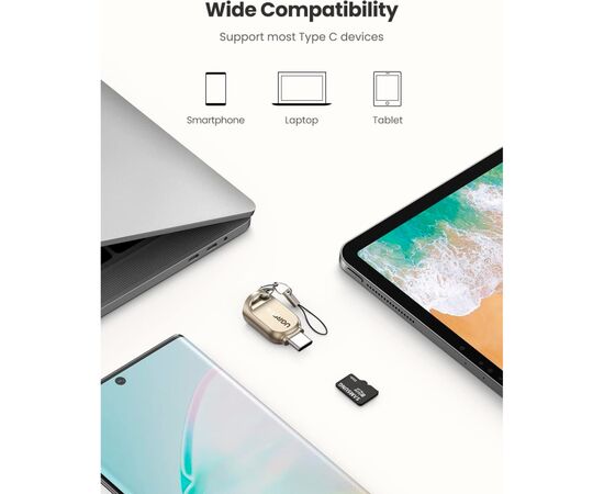 Считыватель флеш-карт UGREEN USB-C to TF 3.0 CM331 Light Golden (80124), изображение 8