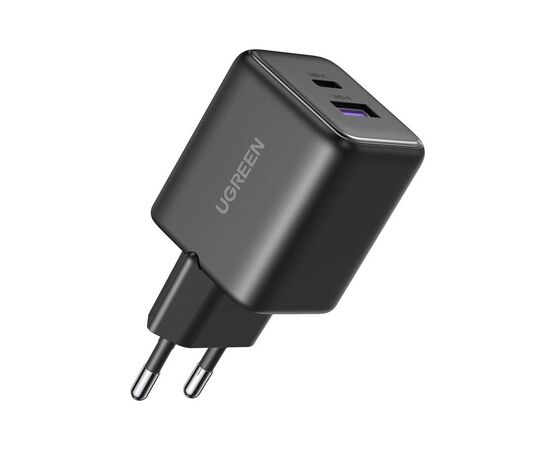 Зарядний пристрій UGREEN USB + USB-C GaN 30W X516 black (65014)