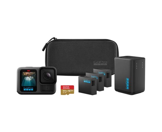 Екшн-камера GoPro HERO13 Black + 3 Enduro Batteries + SD Card + Dual Battery Charger + Case (CHDRB-134-RW), зображення 5