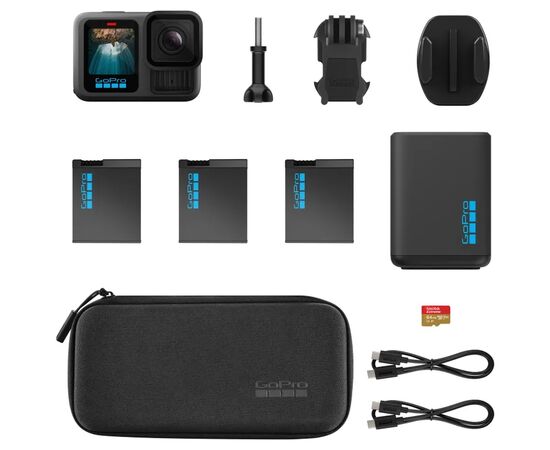 Екшн-камера GoPro HERO13 Black + 3 Enduro Batteries + SD Card + Dual Battery Charger + Case (CHDRB-134-RW), зображення 6