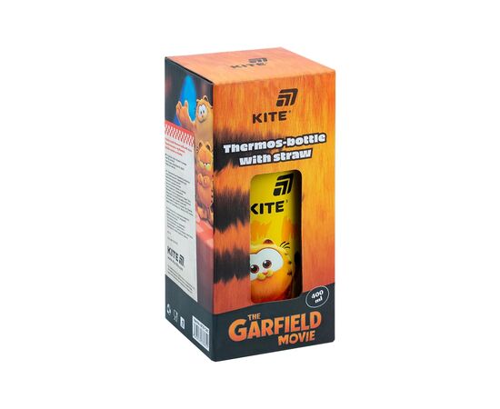 Поильник-непроливайка Kite Garfield термос з трубочкою 400 мл (GF25-1261), изображение 4