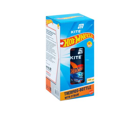 Поильник-непроливайка Kite Hot Wheels термос з трубочкою 400 мл (HW25-1261), изображение 4