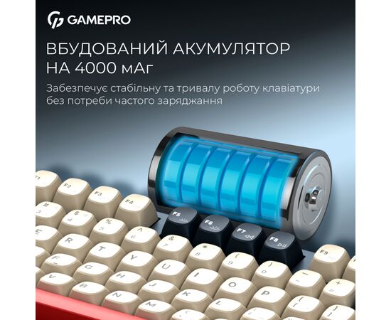Клавиатура GamePro Asgard Ragnar Wireless/Bluetooth/USB UA Blue (MK285BL), изображение 10