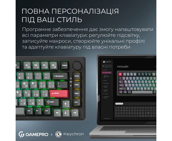 Клавиатура GamePro Asgard Yord Wireless/Bluetooth/USB UA Black (MK266BK), изображение 10